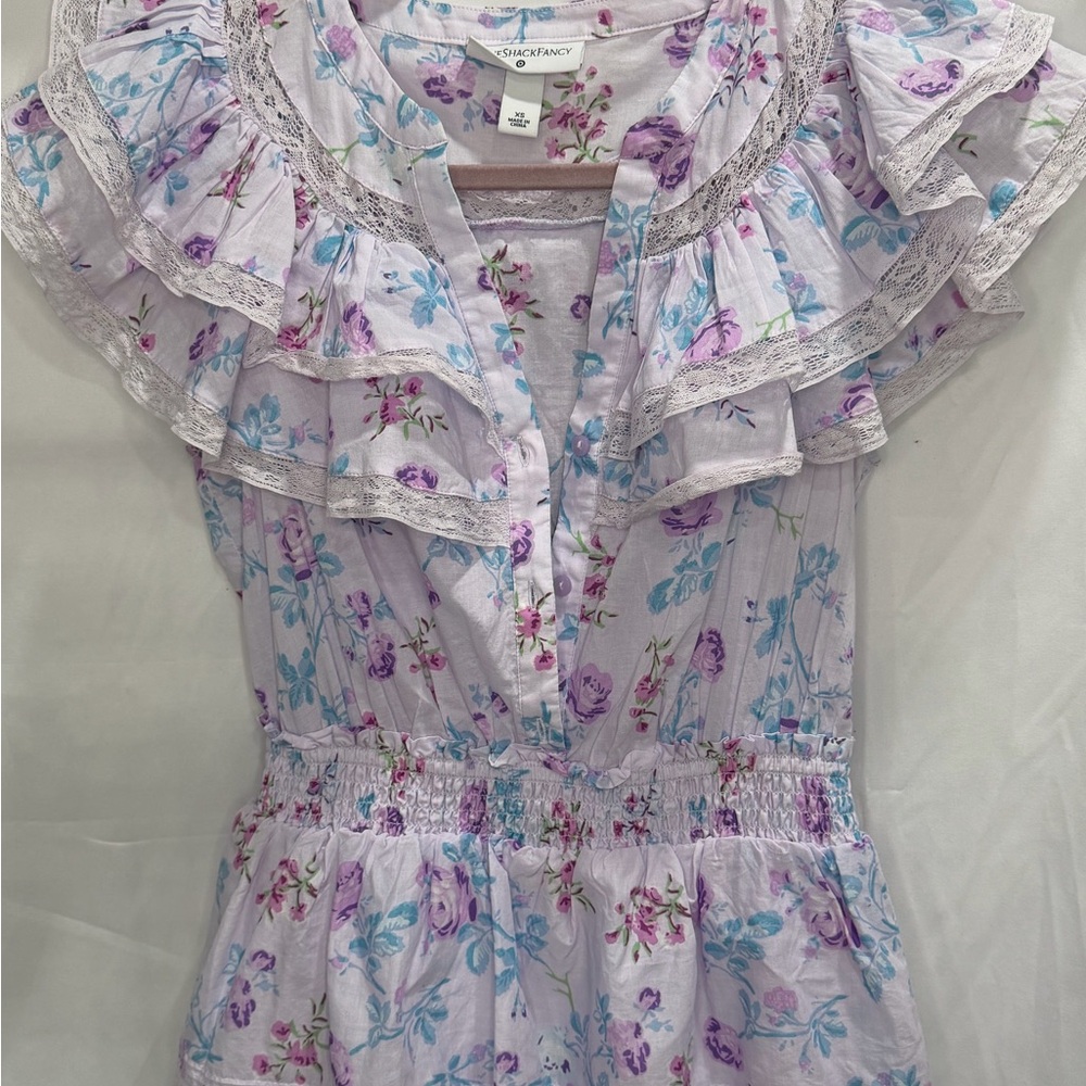 LoveShackFancy for Target Lavender and Blue Floral Ruffle Dress size XS - Picture 2 of 10